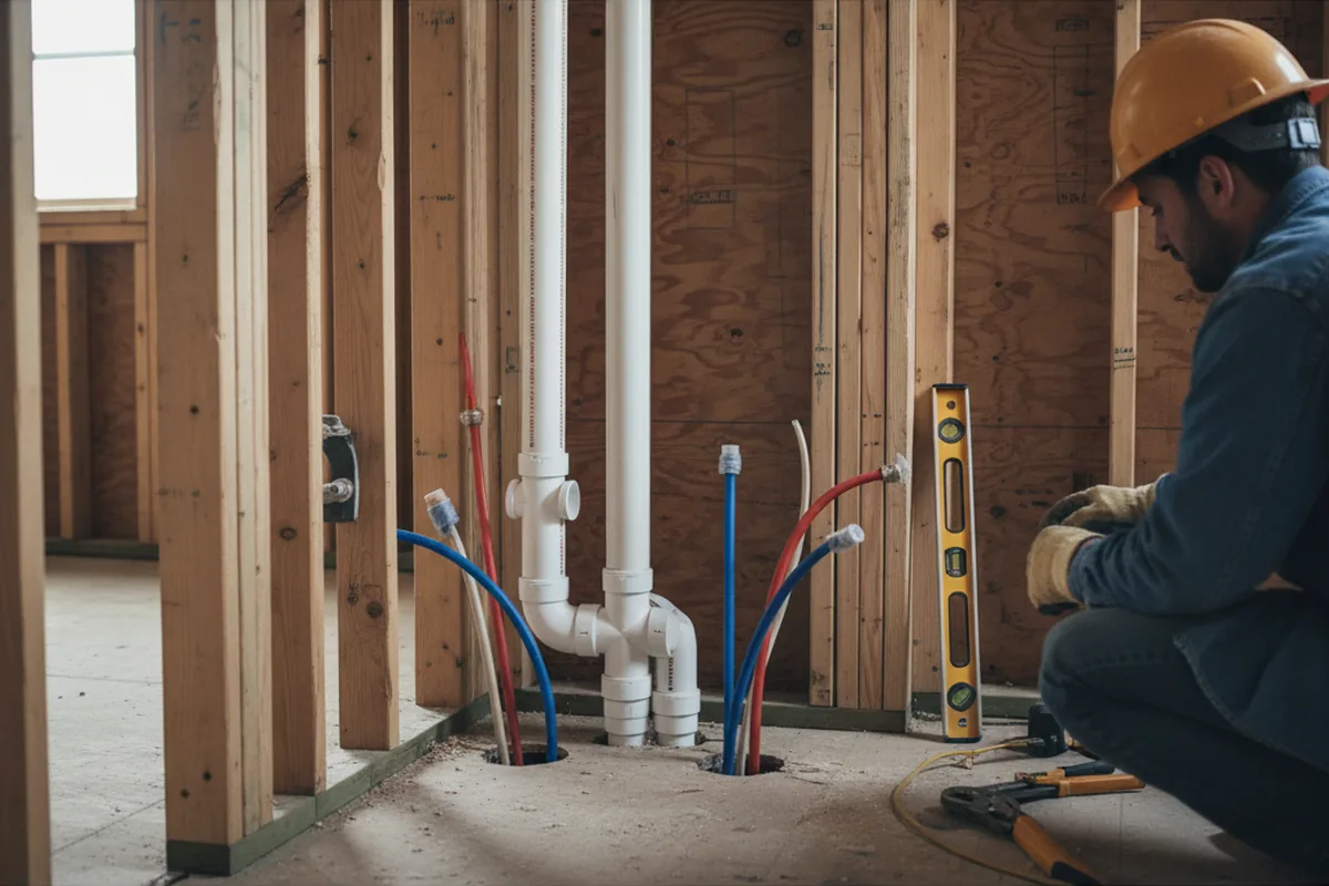 Drain and supply rough-in during Garbage Disposal Repair in Bowlus